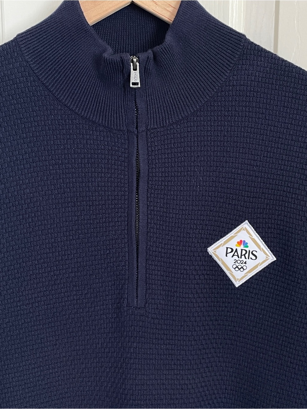 Polo Ralph Lauren Paris 2024 Olympics NBC Waffle Quarter Zip Navy M